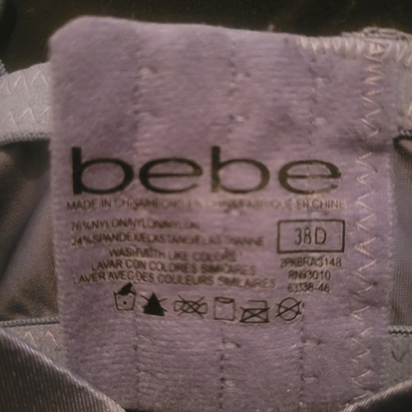Bebe Bluish Grey Padded Underwire Bra Sz.38D - Picture 4 of 4